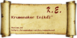 Krumenaker Enikő névjegykártya